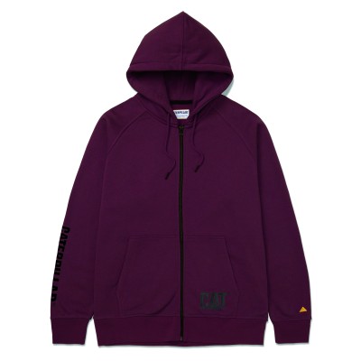 FLEECE CAT LOGO FULL ZIP HOODIE FLEECE CAT LOGO FULL ZIP HOODIE